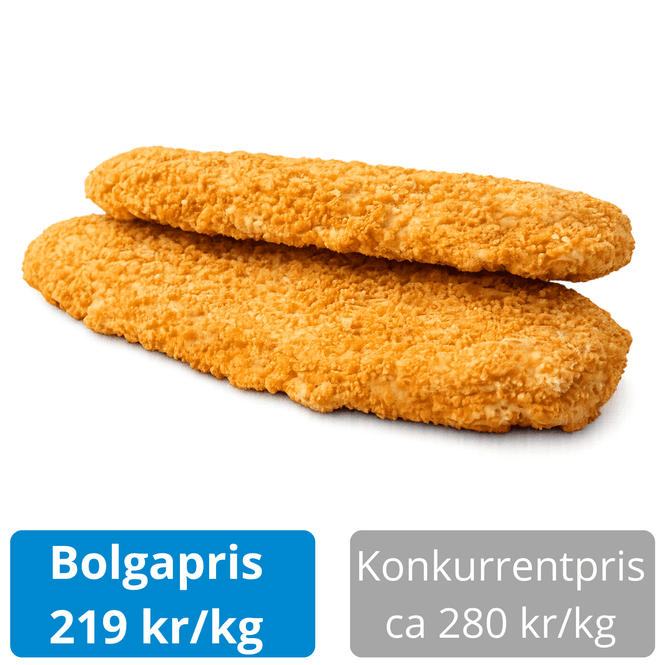 Hovedbilde Panert hysefilet 2,5 kg – ekte filetstykker